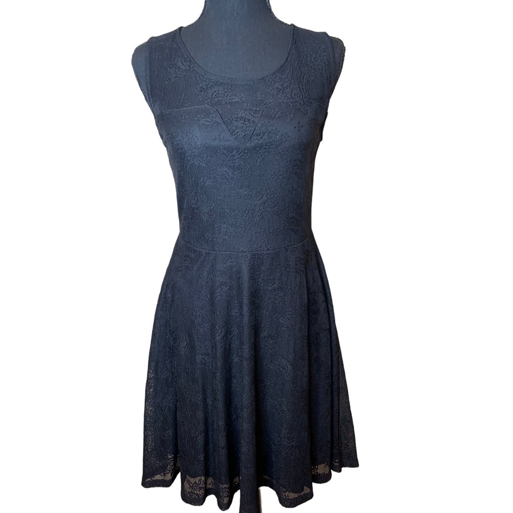 Black Lace Fit and Flare Cocktail Dress